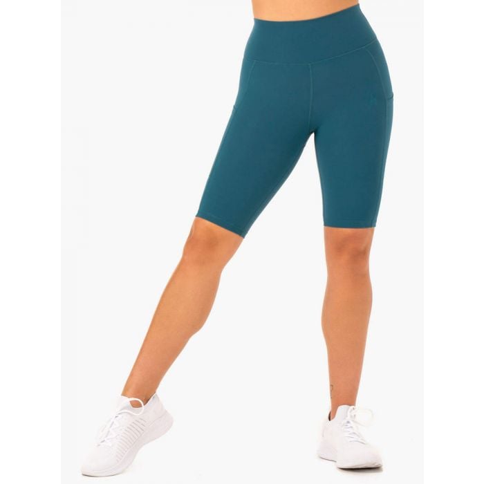 Ryderwear Dámske biker šortky s vreckami Reset High Waisted Teal S