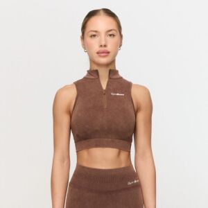 GymBeam Bezšvová športová podprsenka Fierce Brown  XL