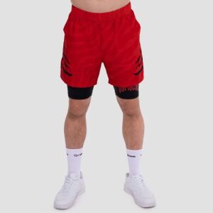 GymBeam 2in1 šortky Grind Red M